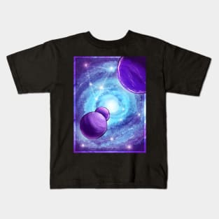 Aesthetic Blue Galaxy Kids T-Shirt